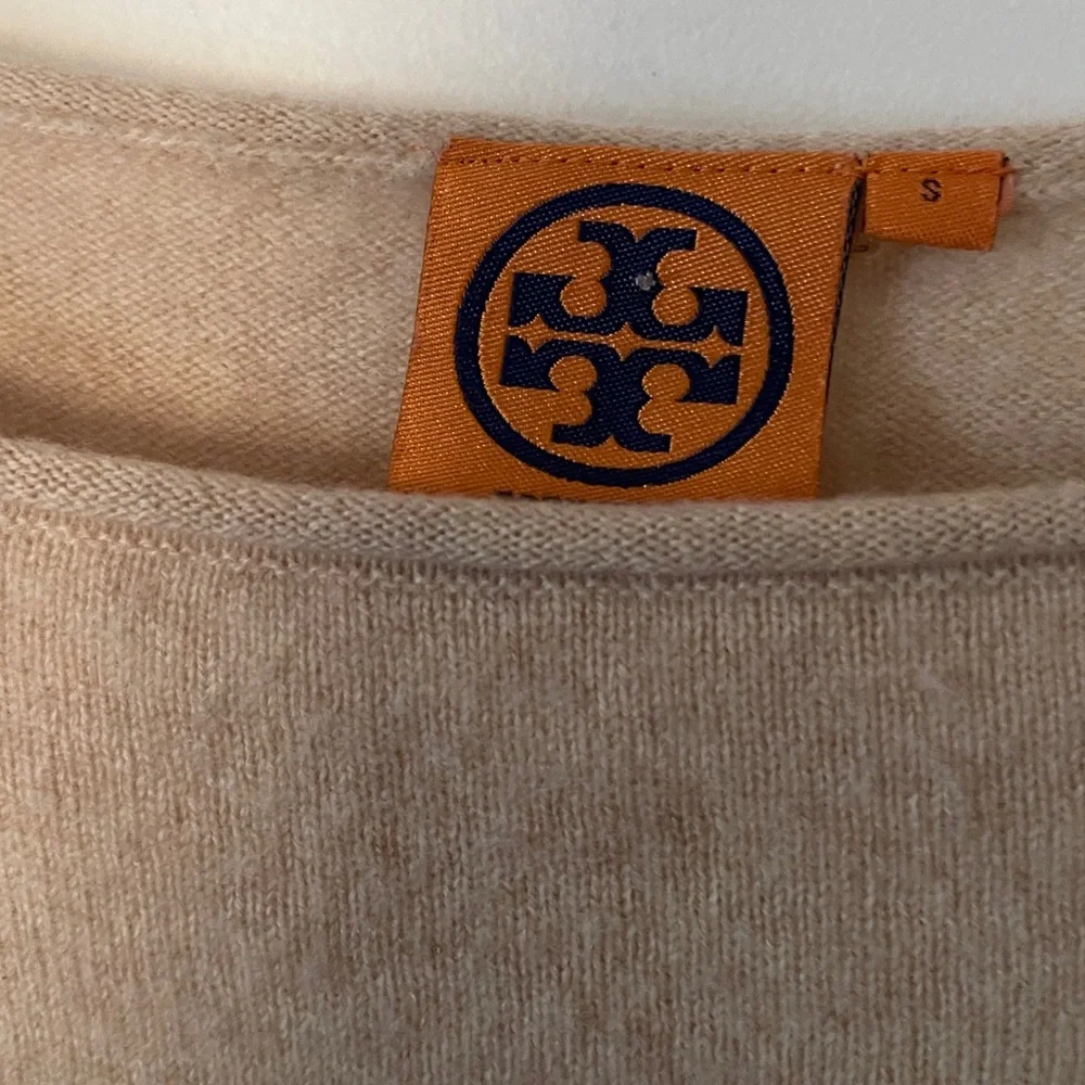 Tory Burch tan ribbed dolman sleeve tunic cashmere sweater small